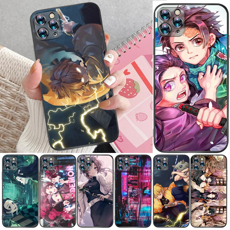 

Demon Slayer Kimetsu No Yaiba Kamado Nezuko Kamado Tanjirou Agatsuma Zenitsu Phone Case For iPhone 11 Pro Max Back Cover Funda