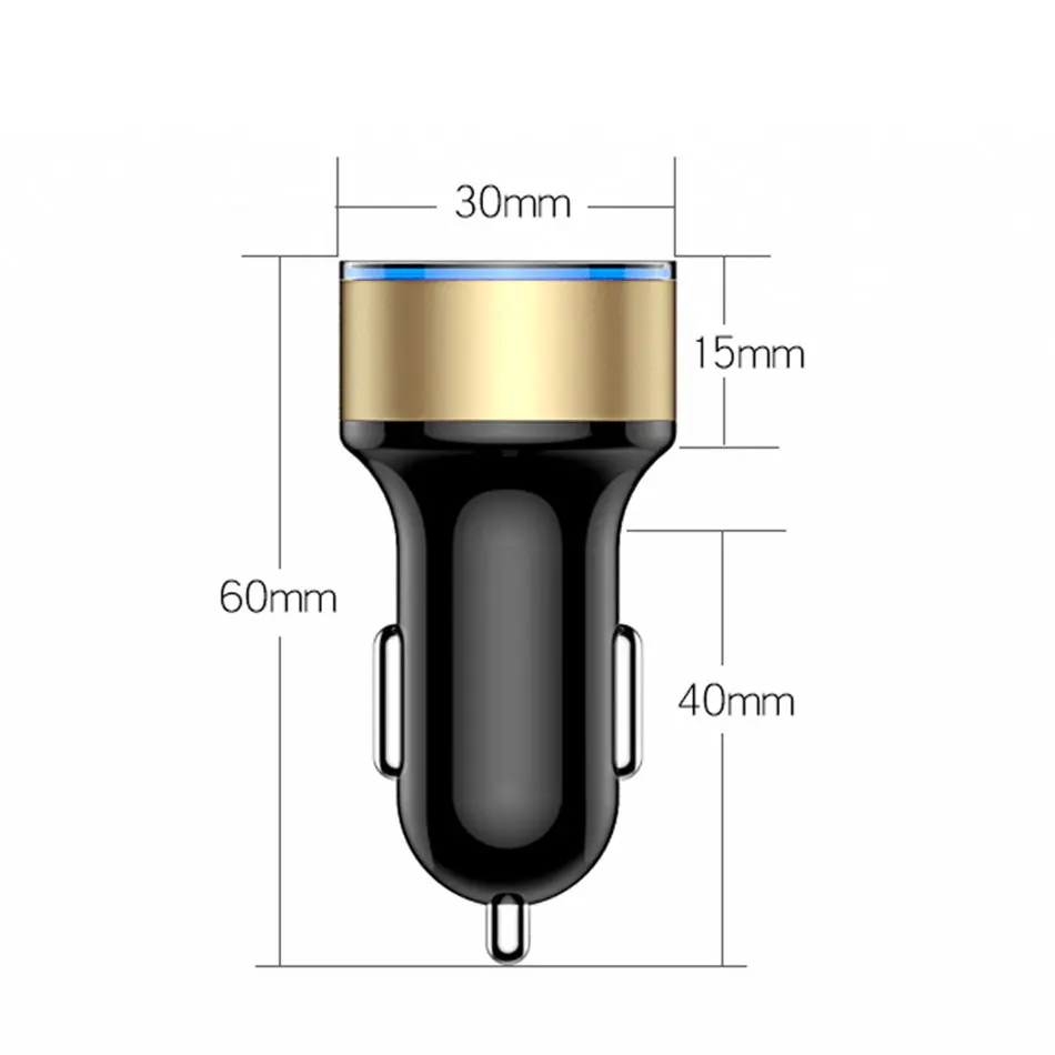 ROMAN 3.1A 5V Dual USB Автомобильное зарядное устройство с светодиодный дисплей универсальное автомобильное зарядное устройство для телефона Xiaomi samsung S8 iPhone X 8 Plus планшет и т. Д