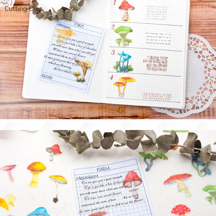 2019 винтажный гриб шаблон веленевая писчая бумага наклейки для скрапбукинга