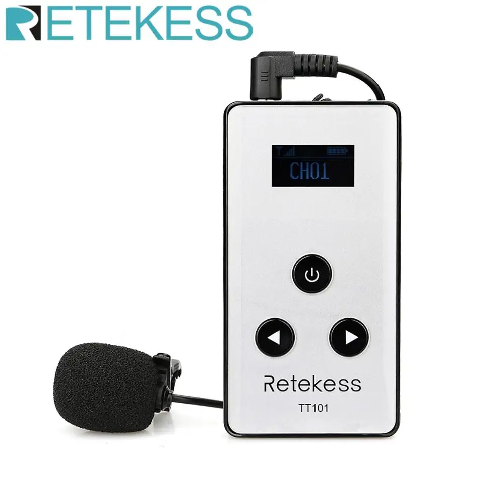 

RETEKESS TT101 Wireless Audio Transmitter 195-230MHz For Tour Guide System 99 Channel Conference Language Interpretation System