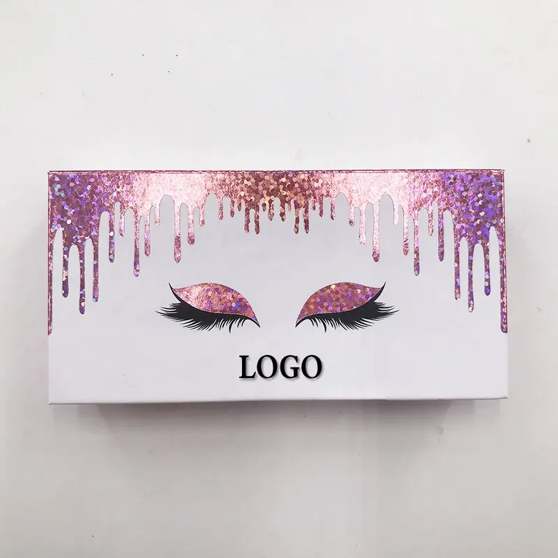 

Custom Private Logo Eyelashes Packaging for 25mm 27mm Mink Lashes Rectangle Eyelash Box