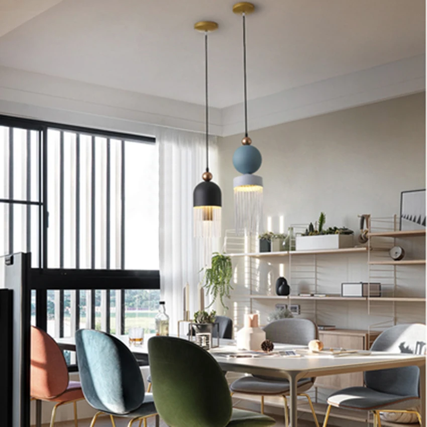 Nordic Glass Pendant Lights Lighting Modern Loft Design Home Decor hanging Lamp Restaurant Bedroom Bedside kitchen pendant lamp | Лампы и