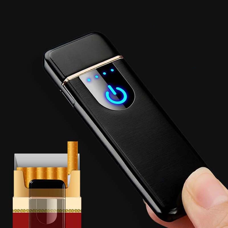 Может заряжаться беспламенная usb Зажигалка для зарядки пальцевая Гироскопическая Зажигалка Электронная зажигалка для курения сенсорный датчик переключатель