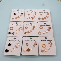 ms betti 316l mini stud earrings set rose gold color for women and girls mixed color 2021 new trendy jewelry gift 3prsset