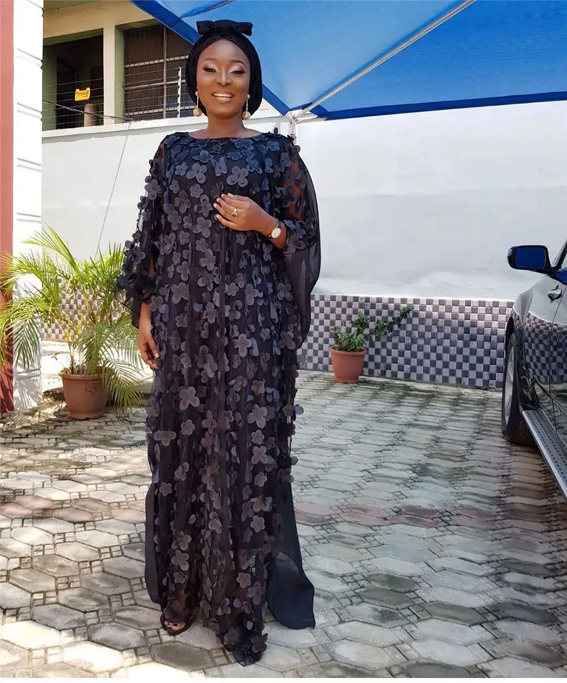 Женское платье в африканском стиле однотонное летнее размера плюс с длинным