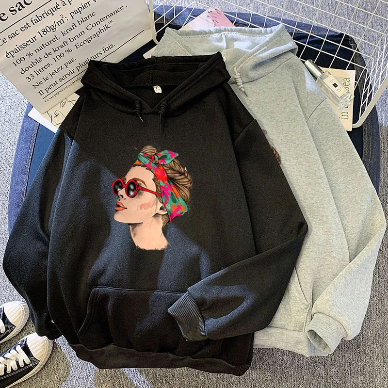 Fashion Printed Hoodies for Women Streetwear Hooded Autumn and Winter Sweatshirt Clothes Oversized Sweetshirt Hoodie