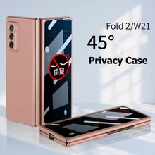 Luxury Privacy Case for Samsung Galaxy Fold 2 W21 Case Ultra-thin PC Anti-peep Screen Protector Glass Film For Galaxy Z Fold2 5G