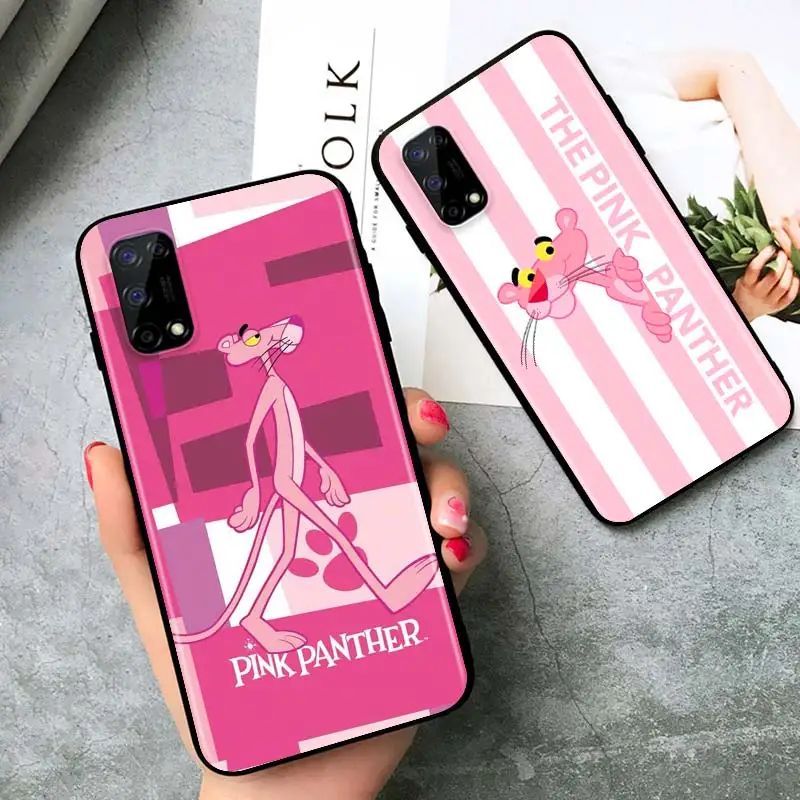 Противоударный чехол с розовой пантерой для OPPO Realme7 7i 6 5 3 2 Pro C1 C2 Black телефона