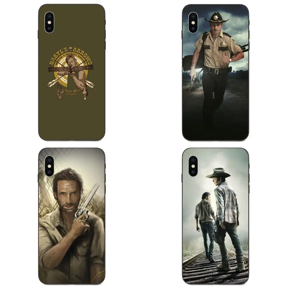 Мягкий ТПУ чехол Sheriff Grimes Walking Dead для Apple iPhone 4 4S 5 5S SE 6 6S 7 8 11 Plus X XS Max XR Pro