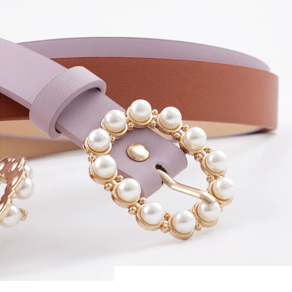 Женские джинсы платье украшение пояс кожаные ремни жемчужная Пряжка