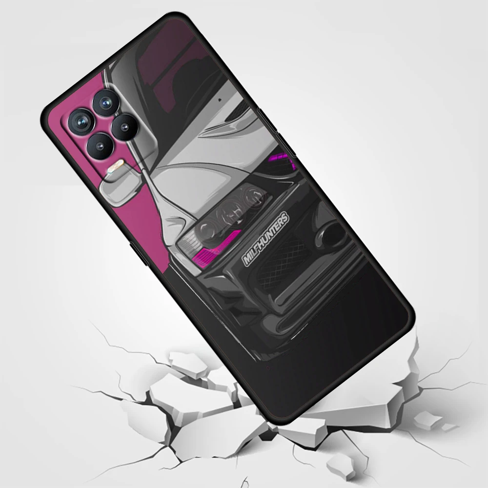 jdm sports car cool for oppo realme narzo 30 20 8 8i 7 6 5 3 2 pro global 5g soft silicone black phone case cover free global shipping