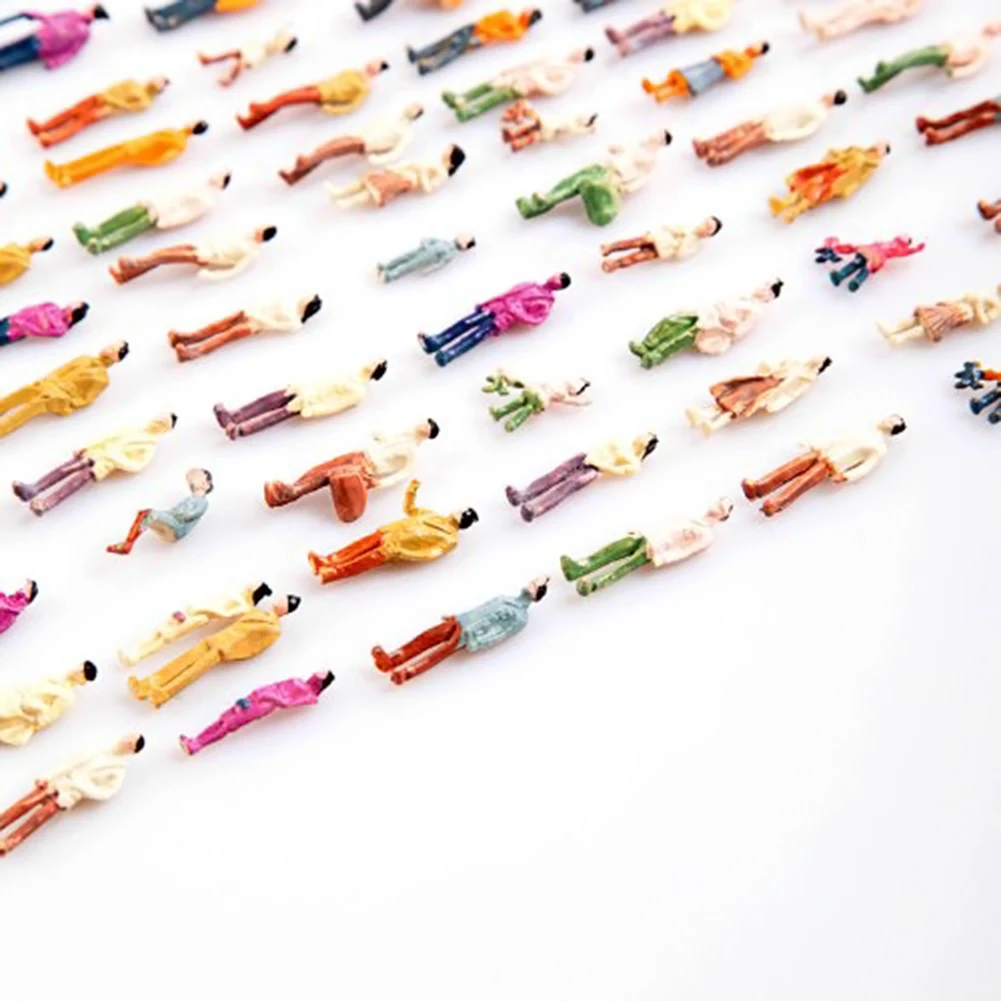 

100pcs RandomScale 1:150 Mini Painted Model People Street Building Painted Model People Park Figure Passenger Layout J3S1