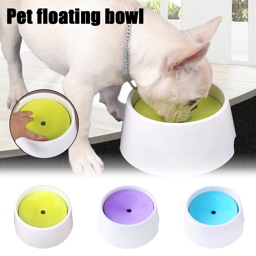 

Pet Water Bowl With Floating Disk Anti-spill Slow-Down Water Feeder Bowl Fountain Floating Disk Feeding Food Bowl For Dogs Cats