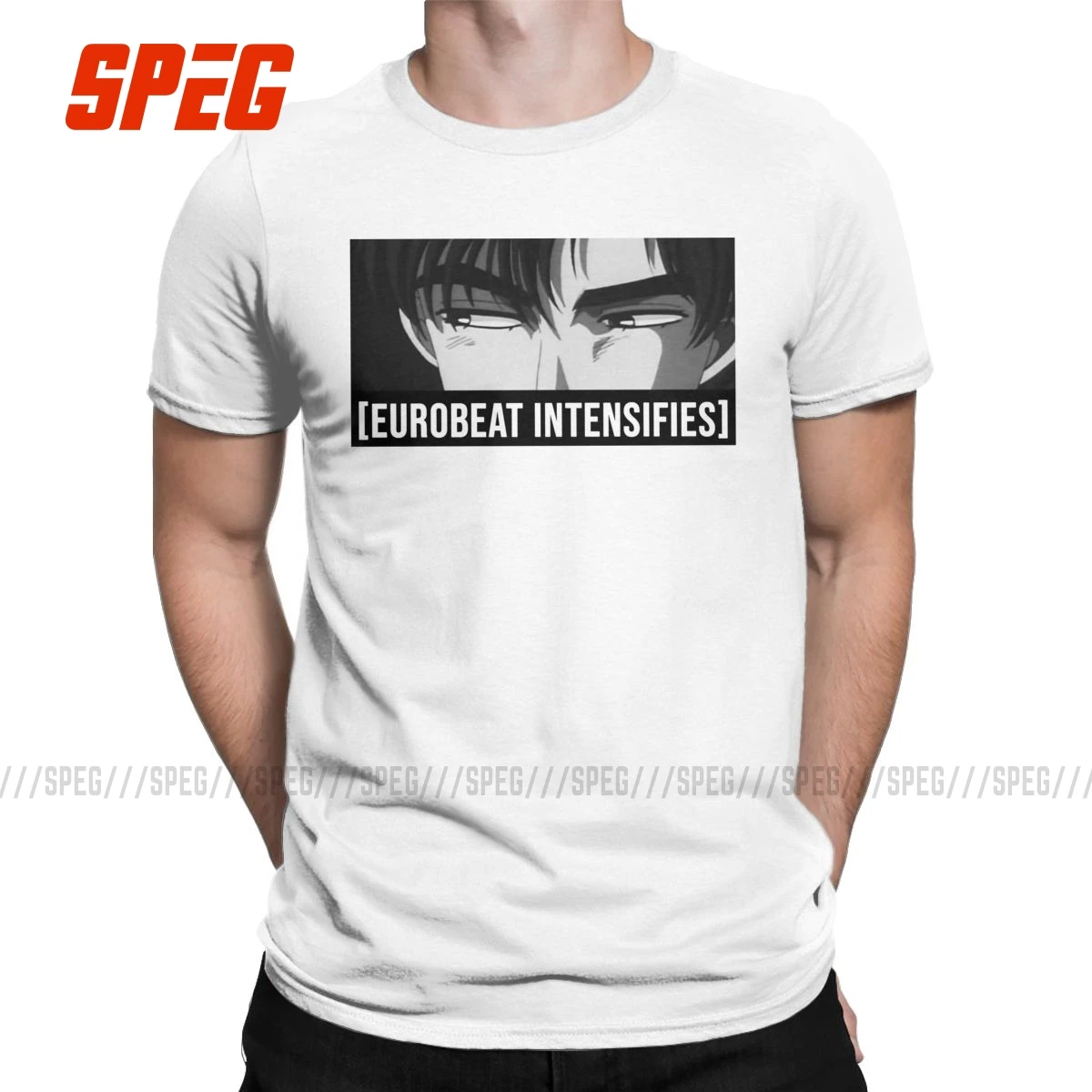 Футболка Eurobeat с интенсификацией для мужчин Забавные футболки из 100% хлопка