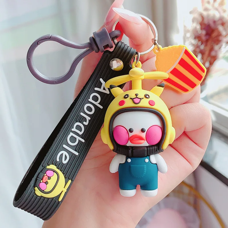 Мультяшный шлем брелок утка Милая Автомобильная подвеска креативная женская