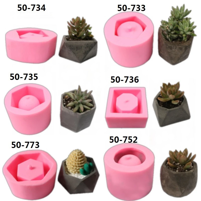 

DIY Silicone Mold Creative Geometric Polygonal Concrete Flower Pot Vase Mould Office Decoration Clay Cementsilica Silicone Mold