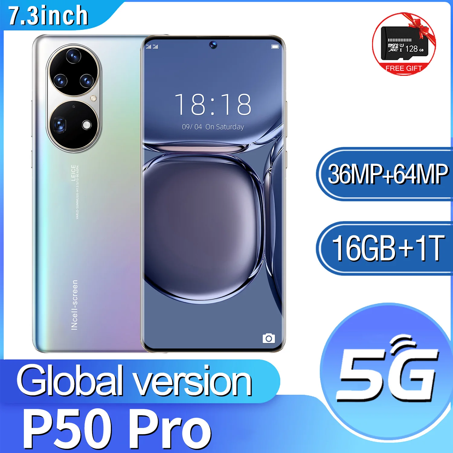 

Original P50 Pro Smartphone 7.3 inch 16GB+1TB 6800mAh Global Version 4G/5G Mobile phones Android Unlocked Celulares Cell phone