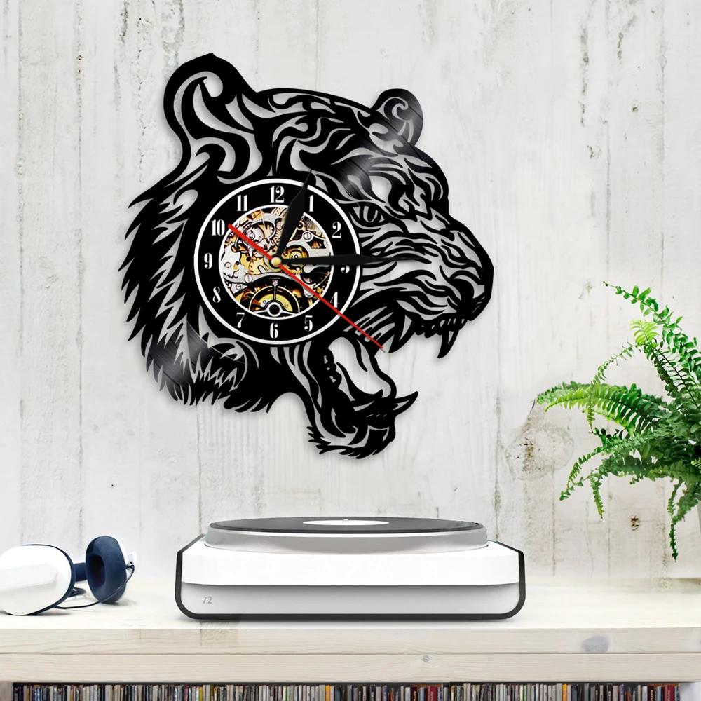 Персонализированные декоративные настенные часы 12 дюймов с леопардовым принтом