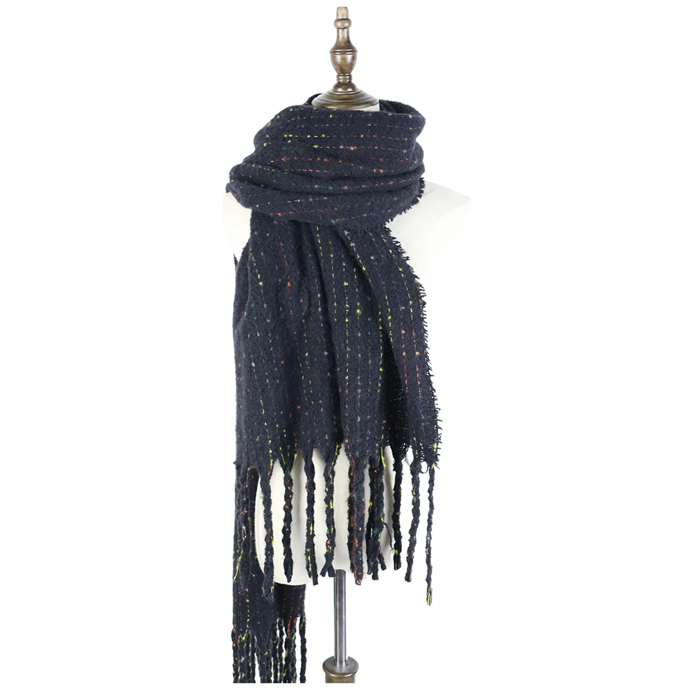 

Cashmere Wool Scarf Long Winter Black Stole Capes Thick Shawl Women Warm Echarpe Femme Wraps Fringe