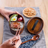 wooden lunch box restaurant household retro bento box japanese food container sushi box portable kitchen supplies tableware