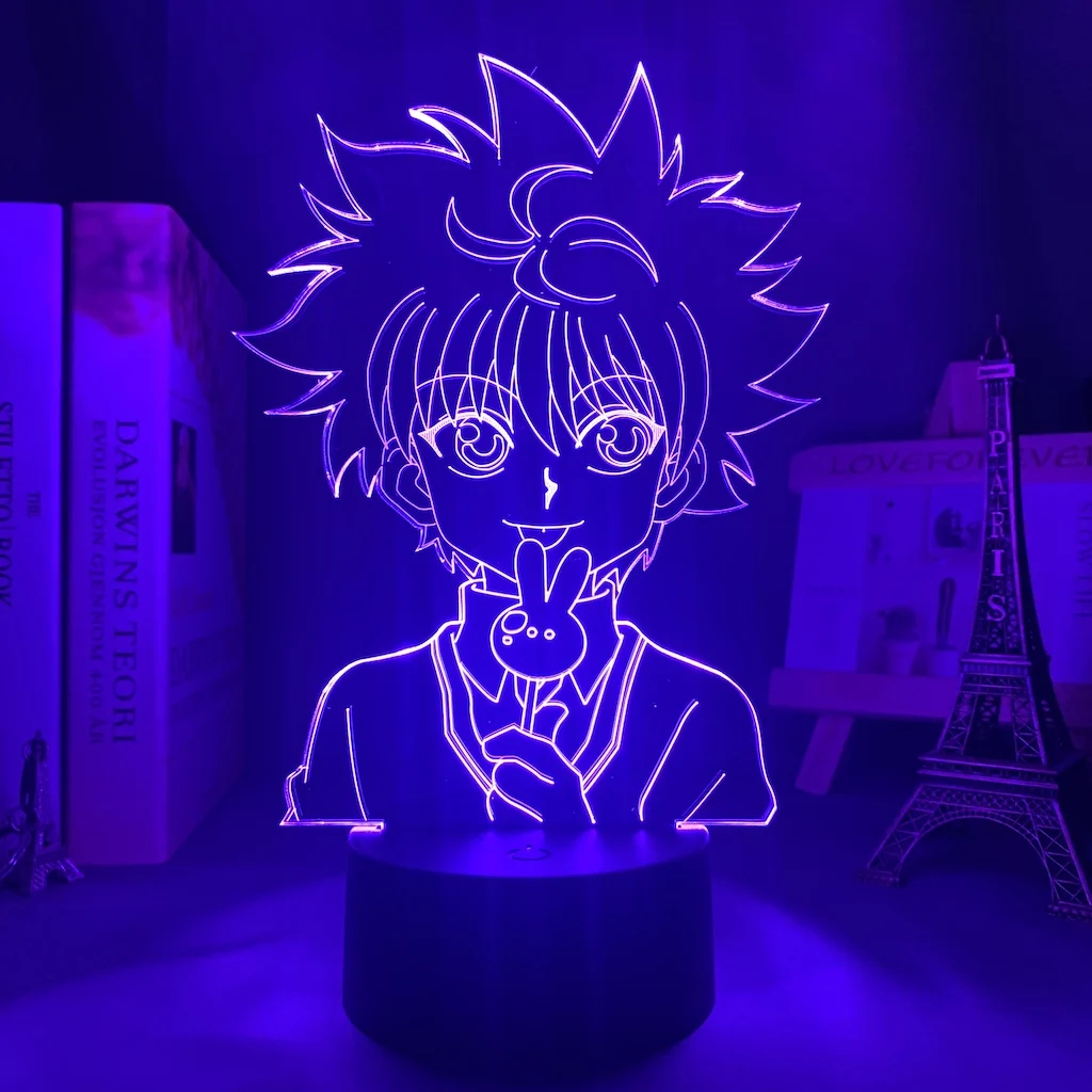 

3d светодиодный светильник Hunter X Hunter Killua для спальни, ночсветильник для декора, акриловый ночник в подарок на день рождения, симпатичная Killua