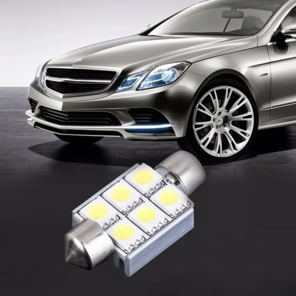 1 шт. Супер Белый светодиодный 36 мм гирлянда 5050 SMD 6 C5W авто Интерьер купольная