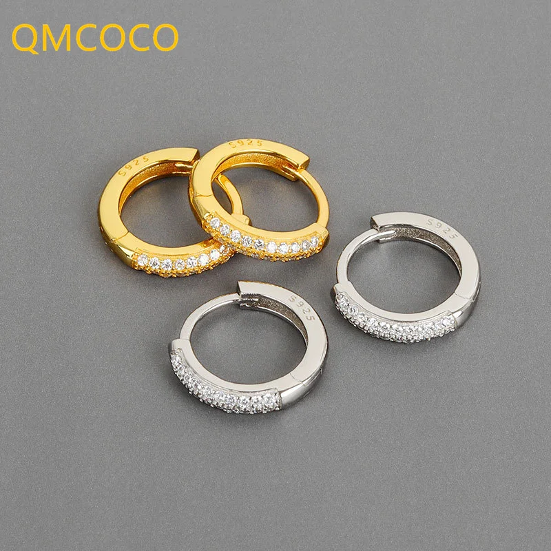 QMCOCO серебряный цвет круглая форма Цирконий для женщин серьги дизайн модный темперамент романтическая ручная работа для женщин Подарки