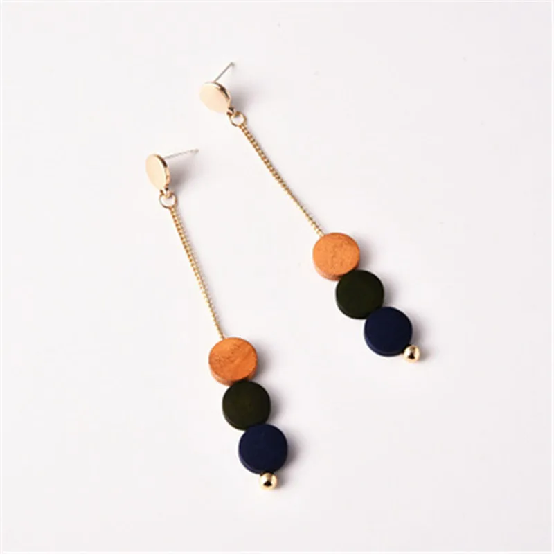 Серьги гвоздики из стерлингового серебра 925 пробы Длинные круглые серьги с