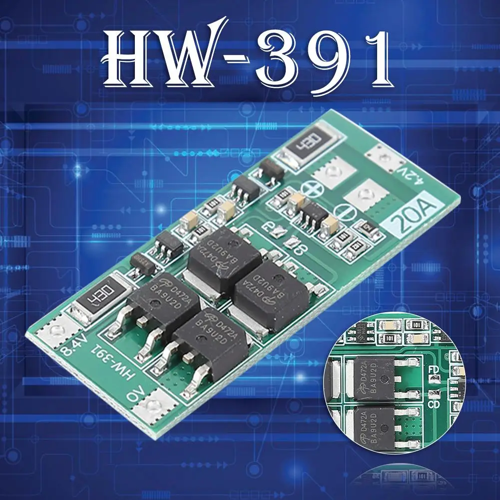 Защитная плата Li Ion модуль зарядного устройства литиевой батареи 2S 20A PCB BMS 18650 Lipo