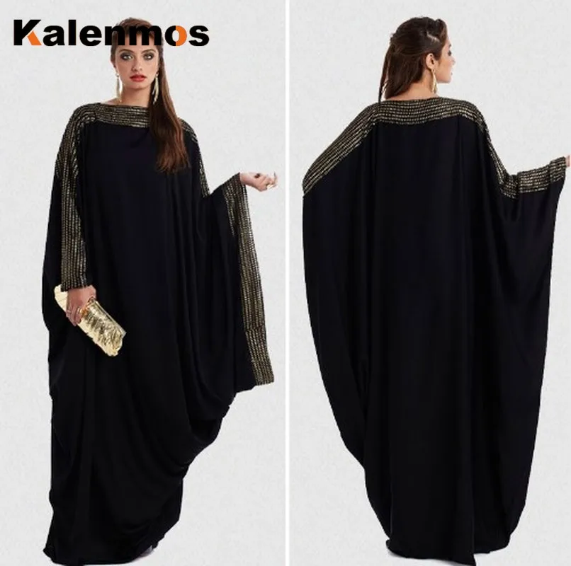 

Muslim Hijab Dress Women Moroccan Kaftan Abaya Batwing Sleeve Ramadan Islamic Ropa Turkey Djellaba Jilbab Loose Robe Musulman