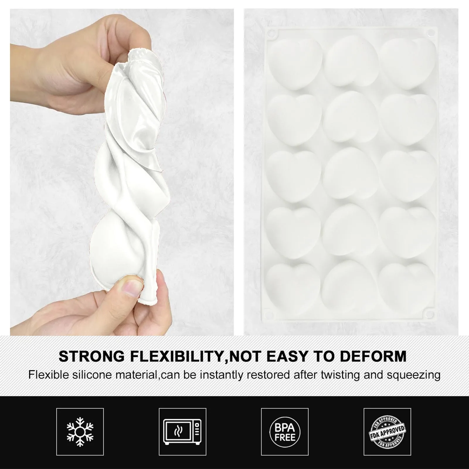 15 отверстий любовь силиконовая форма для выпечки тортов 3d Сердце Форма Fondant