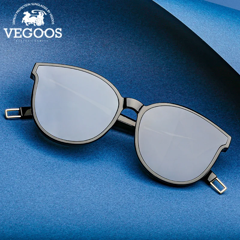 VEGOOS Ретро стиль круглые солнцезащитные очки для женщин фирменный дизайн ПММА HD