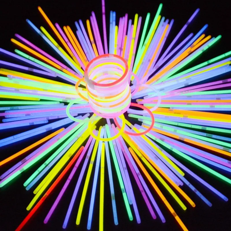 

100pcs Luminous Party Fluorescent Light Sticks Bracelets Necklaces Neon Colorful Glow Stick For Wedding Party