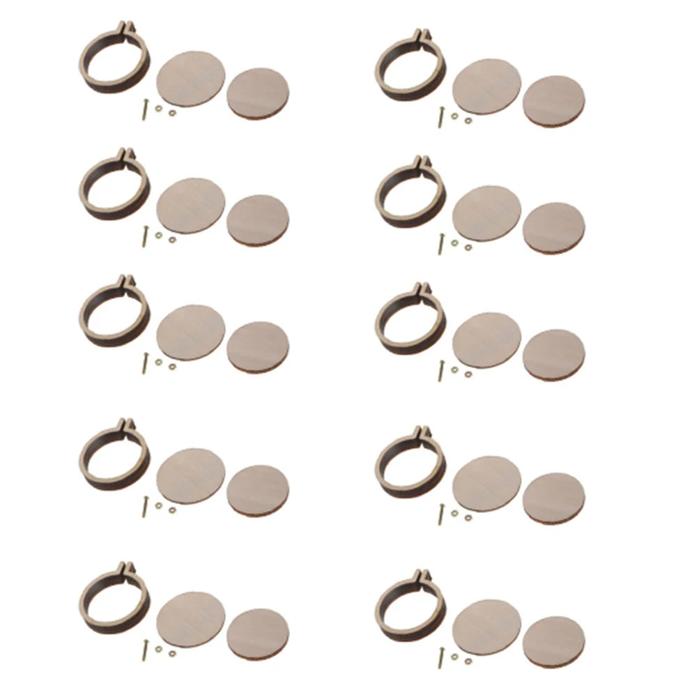 10pcs/set Mini Embroidery Hoop Round Wooden Small Embroidered Stretch Handmad Cross Stitch Frame Diy Crafts Tools | Дом и сад