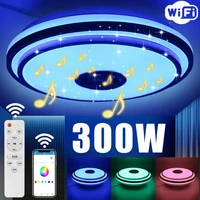 300w wifi modern rgb dimmable smart led ceiling light home lighting remote app control bluetooth speaker music ceiling lamp
