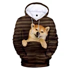 Дизайнерские худи с 3D принтом, симпатичная толстовка с изображением собаки Шиба-ину, Женская толстовка, худи, Модный пуловер в стиле Харадзюку, свитшот на осень