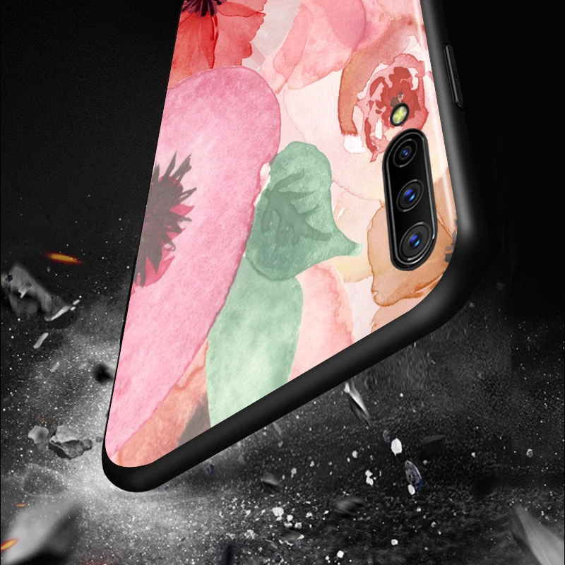 Beauty Floral Rose for Samsung Galaxy A90 A80 A70 A60 A50 A40 A30 A20 A10 M60S M40 M31 M30 M21 M20 M10 Black Phone Case