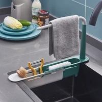 sink shelf telescopic sink drain rack soap sponge holder organizer cloth hanger expandable storage basket kitchen accessories