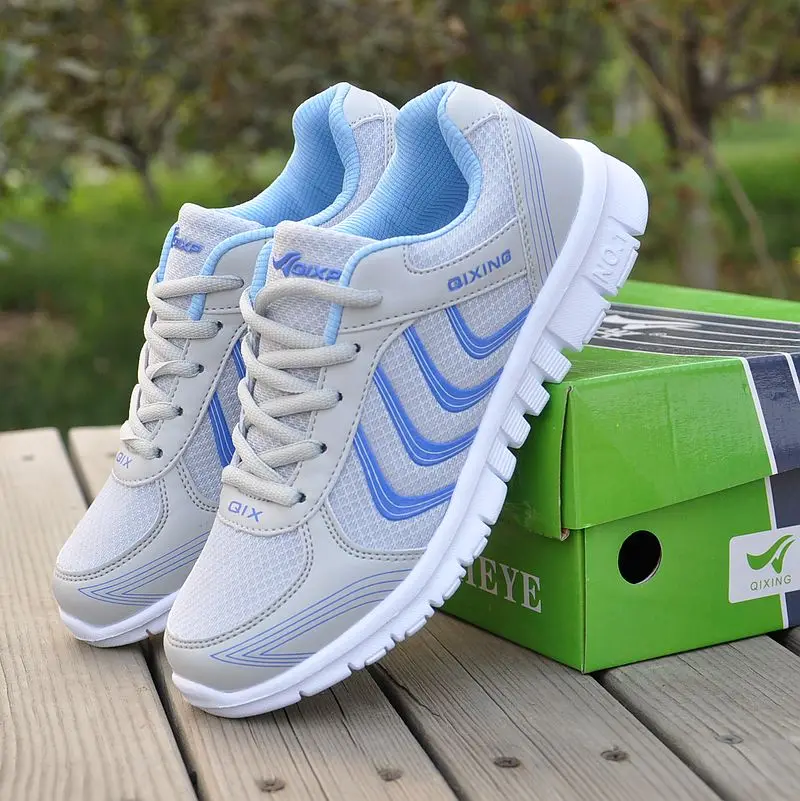 Кроссовки женские сетчатые дышащие светильник на шнуровке повседневная обувь