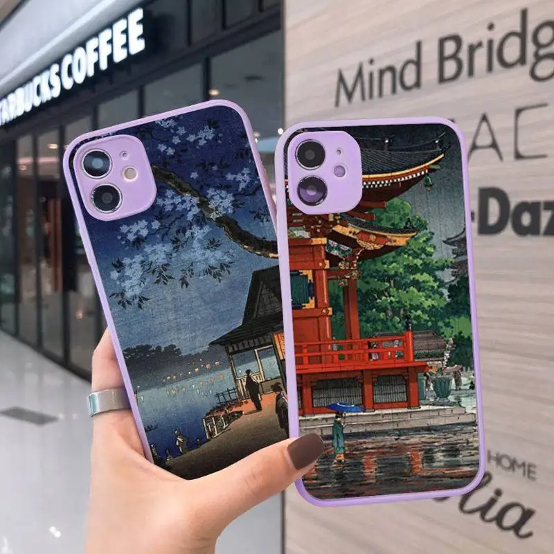 

Ukiyo-e Tokyo Japanese Art Phone Case Matte Transparent for iPhone 7 8 11 12 s mini pro X XS XR MAX Plus cover funda