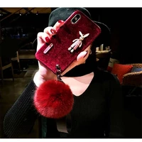 suitable for iphonex ins net red with rhinestone rabbit mobile phone shell iiphone x personality corduroy queen style xsmax7p