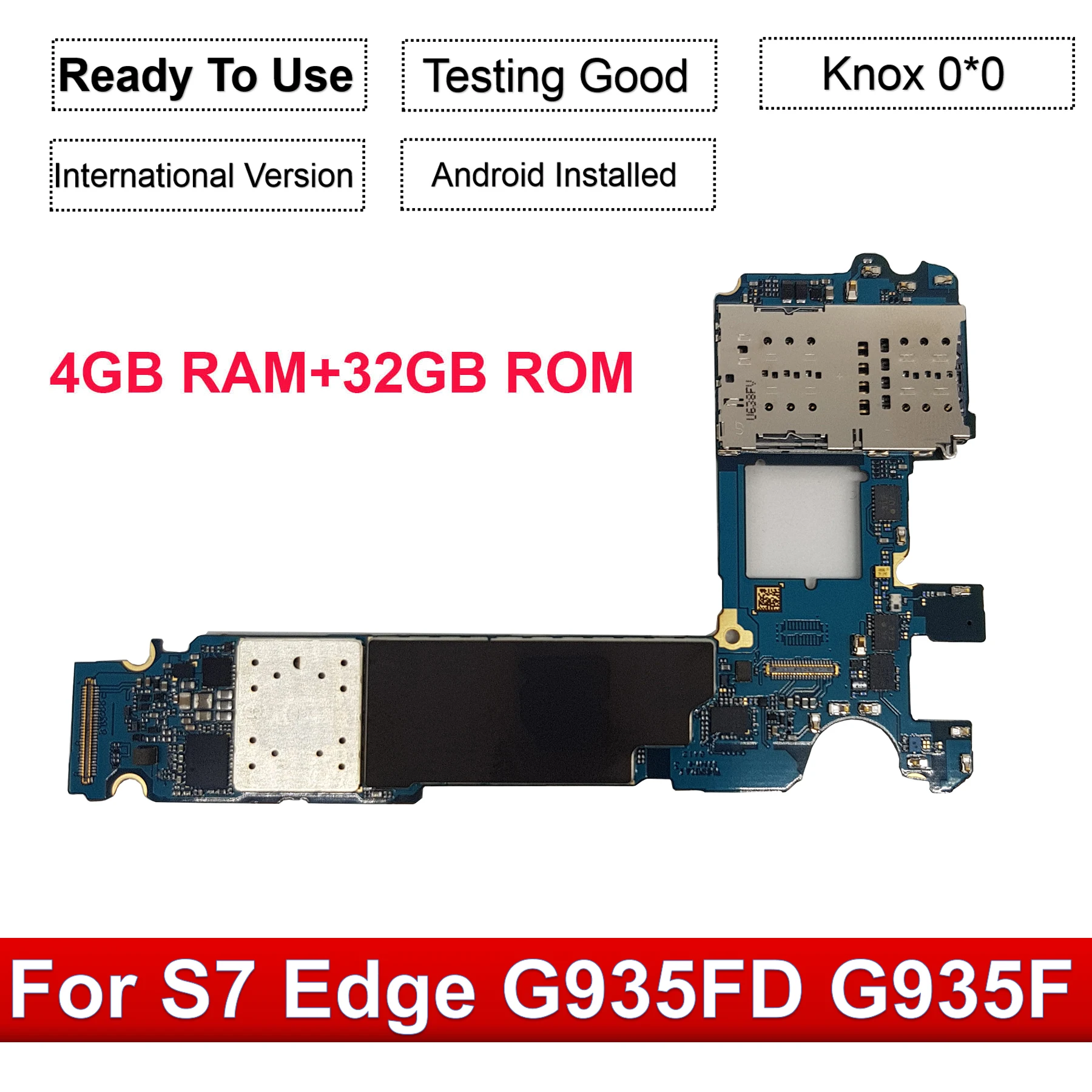 Оригинальная разблокированная Европейская материнская плата 32 ГБ для Samsung Galaxy S7