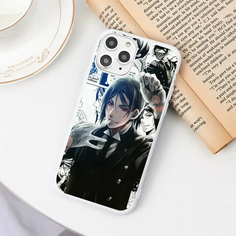 

black butler anime Phone Case Candy Color White for iPhone 11 pro XS MAX 8 7 6 6S Plus X 5S SE 2020 XR