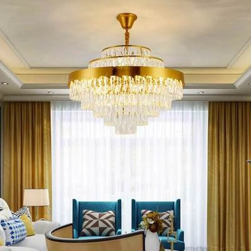 Хрустальная люстра с роскошным дизайном Золотая 220 В переменного тока