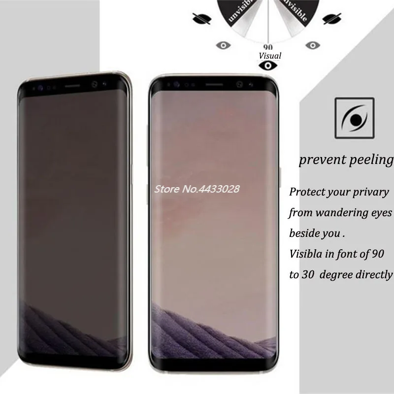 3D изогнутый конфиденциальный телефон полное покрытие закаленное стекло для SAMSUNG