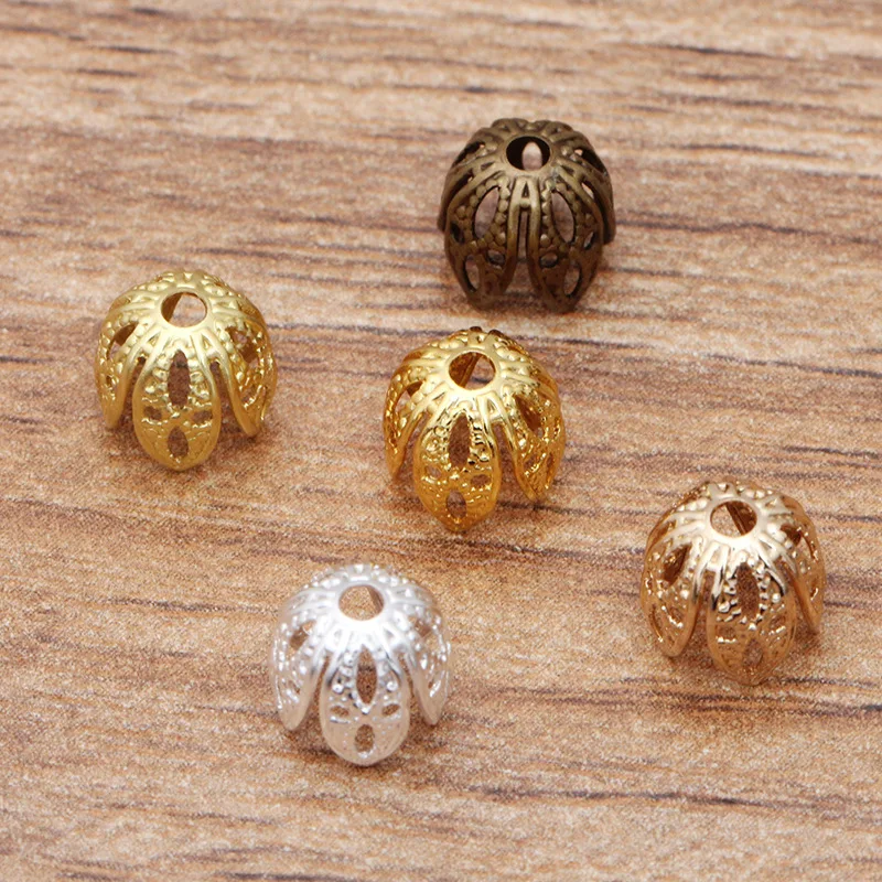Винтажные филигранные 3D Подвески с цветами 7 мм разделительные бусины застежки