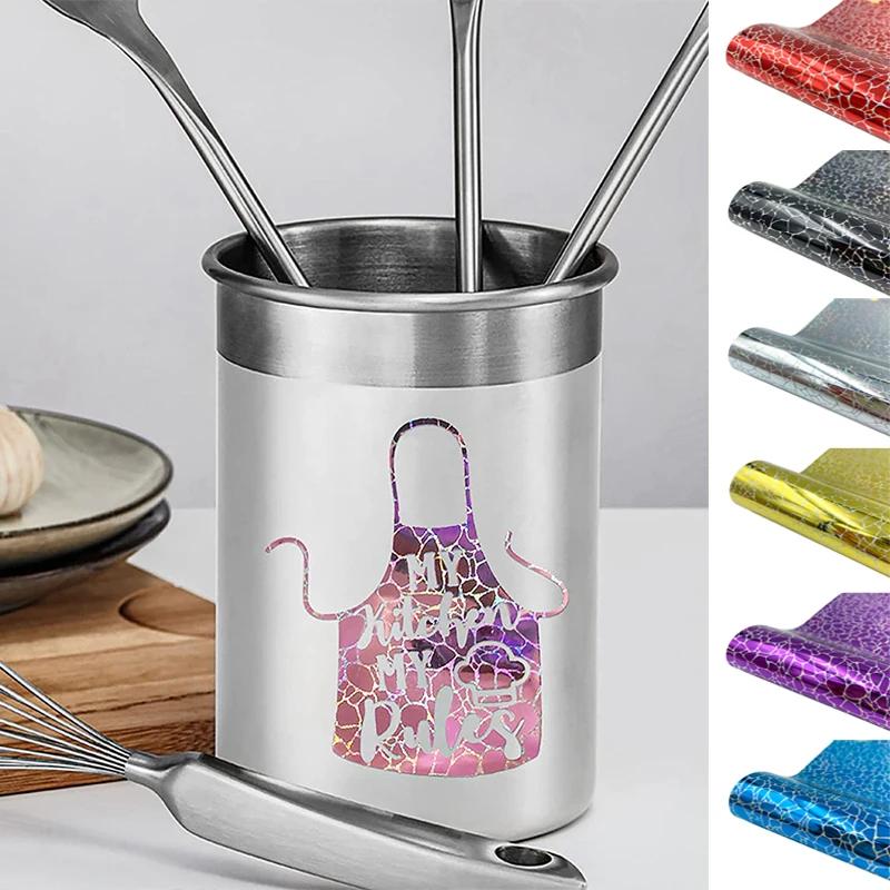 Голографический Радужный камень растрескивающийся виниловый стикер с рисунком