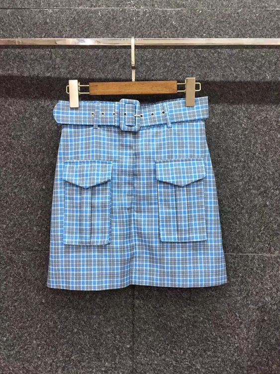 

2021 early spring new women's buckle belt waist decoration symmetrical all-match skirt 303