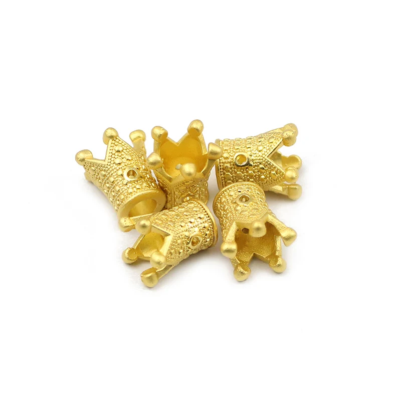 ZHBES 13 мм 5 шт. натуральный камень Золотая матовая императорская корона