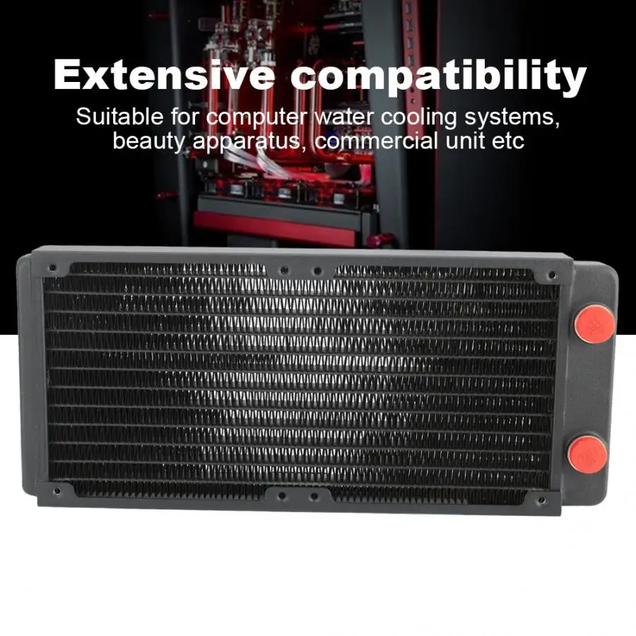 Медный радиатор для водяного охлаждения компьютера с резьбой G1/4 12 трубками